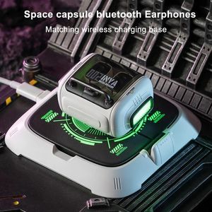 Kopfhörer TWS Neue Bluetooth-Kopfhörer Drahtlose Lade-Ohrhörer Bluetooth-Kapsel Mecha-Design-Headset Desktop-Telefonhalter Kopfhörer