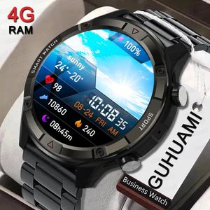 Watches 2023 NY 454*454 SCREE SMART WACK Män visar alltid tiden Bluetooth Ring 4G RAM Local Music Smartwatch Link TWS Earpon