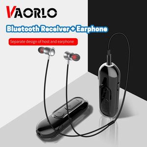 Adapter V18 Bluetooth 5.0 Receiver Lavalier Style With Earphone Mic 3.5 mm AUX Stereo Wireless Audio Adapter for Car Headset Speakers