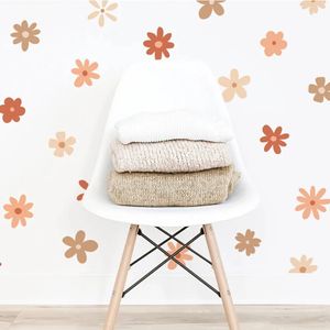 Boho Daisy Floral Wall Stickers Dzieci Przedszkole Winyl Art Art Kalcyk Dzieci Peel i Stick Girls Room Wewnętrzne wystrój domu 240112