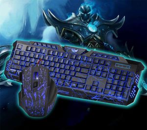 Conjunto profissional de teclado e mouse para jogos, 3 cores led 5500dpi, mouse óptico com fio para laptop, computador, pc gamer 20j41708937