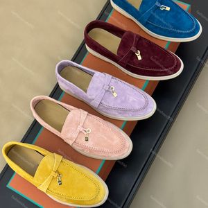 Men Women Designer Dress Shoes LP Loafers Flat Low Top Casual Suede Cow Leather Oxfords Moccasins Summer Walk Comfort Slip On loafer Rubber Sole Flats With Box EU35-47