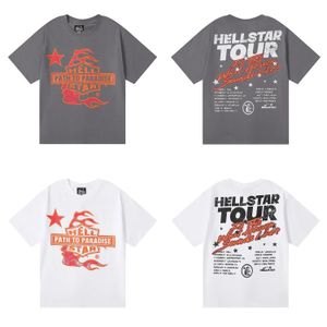 ヒップホップヘルスターニューメンズTシャツグラフィックプリントクルーネック半袖ルーズトップグレー240112