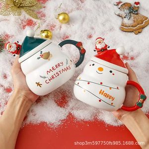 Tazze Tazza di Natale di alta bellezza e grande capacità Regalo Tazza in ceramica Acqua di Babbo Natale con mano