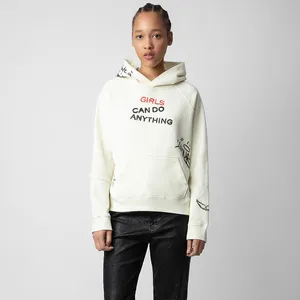 23fw Zadig Voltaire Designer Streetwear Sweatshirt Graffiti-Buchstaben Gedruckt Damen Kapuzenpullover Pullover Pullover Hoodies