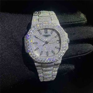 Luxury Designer Women Light Top Jewelry Brand Full Diamond Watch Custom Alloy Band Square