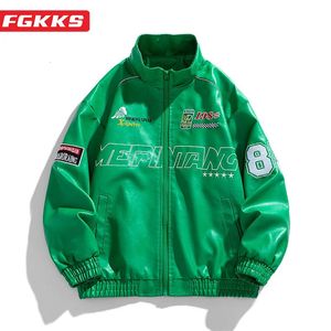 FGKKS Bomber Casual Jacket for Men Trend Trend Płaszcz Wysokiej jakości Young Streetwear Kurtura Mężczyzna 240112