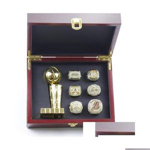 Solitaire Ring 6pcs Lk Basketbol Bryant Takım Şampiyonası Ahşap Kutu Kupa Sesatı ile Seti Erkek Erkek Kadın Boy Fan Brithday Dr OTGCX