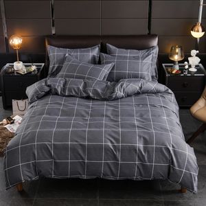 Doppelbett, Steppdecke, Bettbezug, Mikrofaser-Bettwäsche, Queen-Size-Bett, Twin-Größe 220 x 240 für Einzelbett, nordischer Plaid-Geometrie-Stil 200 x 230 240111