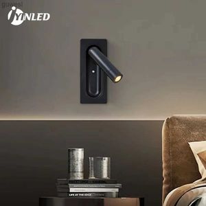 Gece Işıkları Modern Duvar Lambası Duvar Montajı Yan Okuma Duvar Işık Yatak Odası Lambalar Dönen Gece Işık Fikstürleri YQ240112