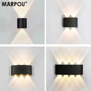 Night Lights MARPOU LED Wall Lamp Waterproof Outdoor Wall Light Night lamp for Bedroom 110V 220V Wall Sconce Lamps for Living Room Home Decor YQ240112