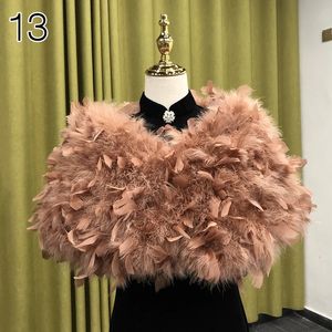 Ostrich päls sjalar eleganta fjäder rockar bröllop boleros brud wrap jackets fest aftonklänningar kappa halsduk 240111