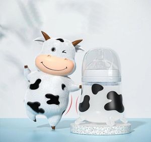 シリコンベビーフィーチングボトルかわいい牛の模倣母乳産生のための母乳を模倣する乳児抗coli痛抗窒息ミルク給餌物2203181270054