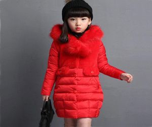 Giacca invernale Ragazza Cappotto Viola Carino Collo di pelliccia colorato con cappuccio Taglia 5 8 9 10 11 12 13 14 Anni Vestiti per bambini Spessi Capispalla lunghi L4445952