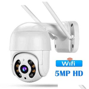 IPカメラカメラ5MP HD屋外AIヒト検出O PワイヤレスセキュリティCCTV P2PデジタルズームサーベイランスWIFI AA220315ドロップデリDHZJP