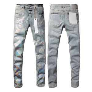 Дизайнерские джинсы Мужские фиолетовые джинсовые брюки модные брюки высокий качество прямой дизайн ретро-уличная одея