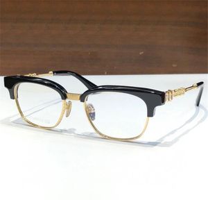 Ny modedesign Retro Men Optiska glasögon 8224 Acetat och titanram Punk -stil med läderlåda HD Clear Lenses Top Quality