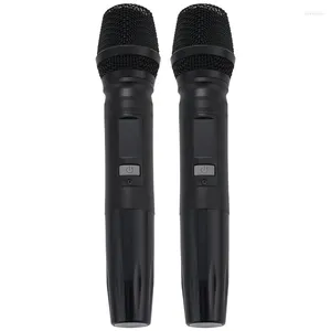 Microphones 2Pcs/Set Ux2 Uhf Auto Wireless Dynamic Microphone System With Receiver For Mixer Speaker Desktop Bus Audio