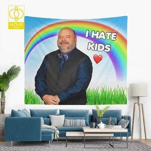 Коврики Bertram Hate Kids Гобелен Настенный Забавный мем-арт Эстетический хиппи Полиэстер Декор для комнаты Спальня Диван Коврик для йоги Гобелены