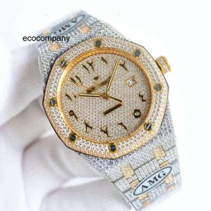 Aps feminino luxo diamante incrustado relógio designer completo diamante relógio gelo fora masculino relógio ap menwatch 0u9z movimento mecânico automático uhr coroa busto para baixo montre royal re g