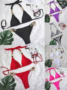 2024 Diseñador Sexy Bikini Mujeres Traje de baño de moda Señoras sin respaldo Multicolores Horario de verano Trajes de baño de playa Traje de baño de viento