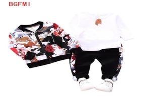 Baby Boys Spring Fall Print Set 01 2 34 yearold Boy Handsome Autumn Winter Clothes Threepiece Children039s Fashion 2107272647131