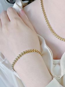 Link Bracelets Ear Of Wheat Bracelet Women Olive Leaves Stainless Steel Gold Color Clavicle Chain Choker Fashion Boho Jewelry Birthday Gift