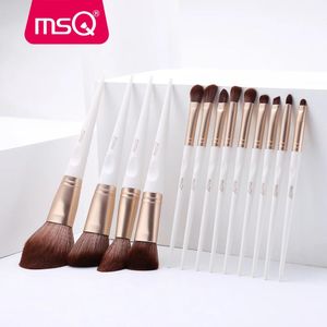 Borstar MSQ 13st Makeup Borstar Set Powder Foundation Eye Shadow Lip Make Up Brush Sats Gold/White PVC Harts Handle Beauty Tools