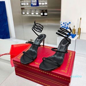 2024T Jewel Sandals Buty dla kobiet Celo Crystal Snake Obcas