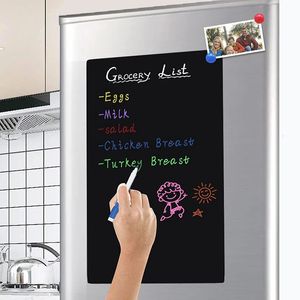 A4 tamanho magnético quadro negro geladeira ímã adesivo cozinha menu quadro branco planejador semanal pet suave escrita filme 240111