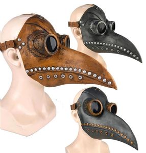 Funny Medieval Steampunk Plague Doctor Bird Mask Latex Punk Cosplay Masks Beak Adult Halloween Event Props for Man Womana436701116