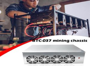 Laptop Cooling Pads Miner Case Set BTCD37 Chassis Motherboard 8 Slots DDR SSD Mining Machine System With 4 Fans For ETH Ethereum 3616168