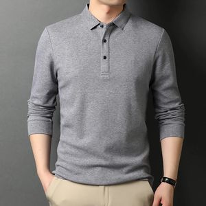 Koszulka Casual Business Solid Color Shirts Bawełniana męska koszulka dla mężczyzn, odrzucaj Polo Men's Clothing 240111