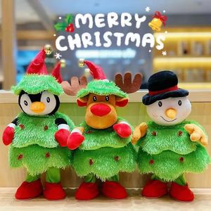 Dancing Snowman Elk Doll Children's Electric Plush Toys Christmas Gift 240111