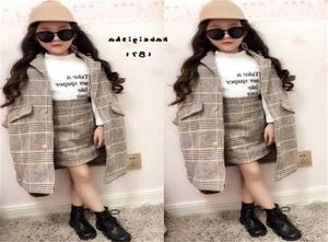 Mihkalev Girl Fall Outfits 2021 Autumn Winter Children Clothing Set Coat Skirt Baby Girls Tracksuit Kids Woolen Clothess setsx0403411877