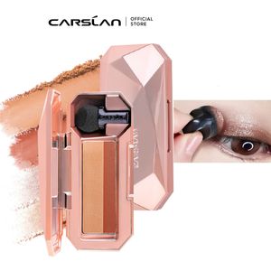 CARSLAN Double Color Eyeshadow Palette 3 Seconds Coloured Gradation Cosmetic Brush Makeup Nude Matte Shimmer Glitter Eye Shadow 240111