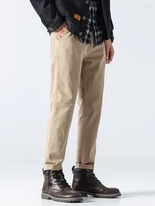 Pantaloni da uomo Tide Marca Cotone elastico 2024 Primavera Autunno Casual Tubo dritto allentato Codice crescente Pantaloni da lavoro