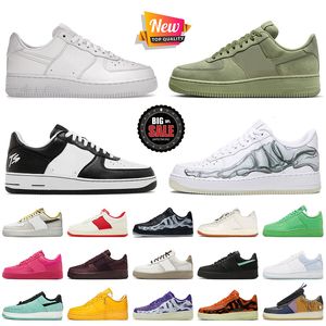 Toptan OG Düşük Top Sıradan Tasarımcı Ayakkabı Drake Nocta Sertifikalı Sevgili Çocuk Hava Kuvvetleri1 LX YAĞ Green Terror Squad Siyah Sadakat İskelet Beyaz AF1s Sneakers Trainers