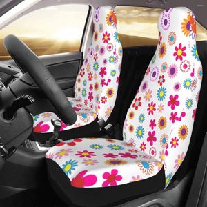 Car Seat Covers Colorful Flower Universal Cover Off-Road For SUV Beautiful Polyester Hunting