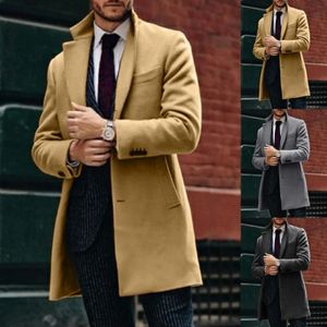 Camicie Meccanico Lunghezza Uomo Per Lana Uomo Inverno Cardigan medio Dolcevita solido Cappotti Colore isolato Uomo Pelle Per 240112