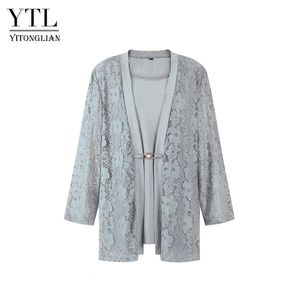 Yitonglian Women's Classic Longeve Shirts Lace Blouse for Women for Women Plusサイズのトップとブラウス4xl 5xl 6xl W125N 240112