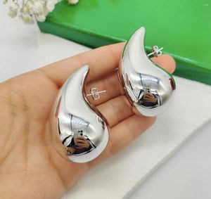 Stud Earrings Two-Tone Water Drop Glossy Female French Personality Studs Piercing Aretes De Mujer Pendientes Brincos Boucles