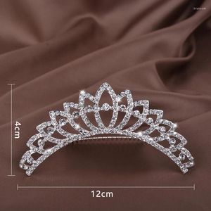 Klipy do włosów dziewczęta księżniczka korona impreza ślubna tiara diadem kryształowe kwiatowe akcesoria weselne kobiety
