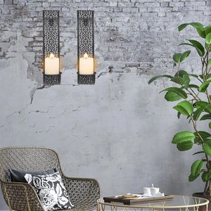 Candle Holders 2pcs Room Decoration Easy Installation Apartments S Shaped Wall Holder Gift Universal Black Dining Areas Bathrooms Iron