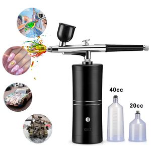 7.4V spray gun nail compressor with compressor portable air brush nail compressor for nail art painting process spray gun compressor 240113