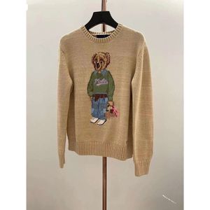 Tasarımcı Kadın Kış Polo Laurens Bear Sweater karikatür kazak gündelik moda örgü kapüşon 2024 Yeni uzun kollu işlemeli mürettebat boyun gömlek qv9g