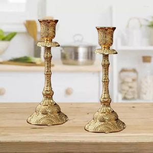 Candle Holders Brass Pillar Candlestick Taper Holder Retro For Home Dinner