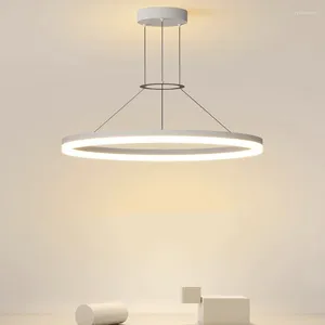 Pendant Lamps Nordic Crystal Ring Chandelier For Restaurant Living Dining Room Table Villa Ceiling Lamp Indoor Lighting Fixture