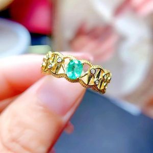 Anelli a grappolo Smeraldo naturaleFede nuziale classica con smeraldo per donna 4mm 5mm Argento massiccio 925 regalo