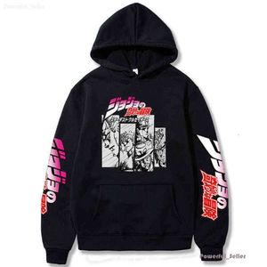 HARAJUKU JOJO BIZARRE Äventyrs hoodie Japanska anime män/kvinnor långärmad tröja toppar tecknad hip hop vintage kläder 2024 tisdag ess 9065